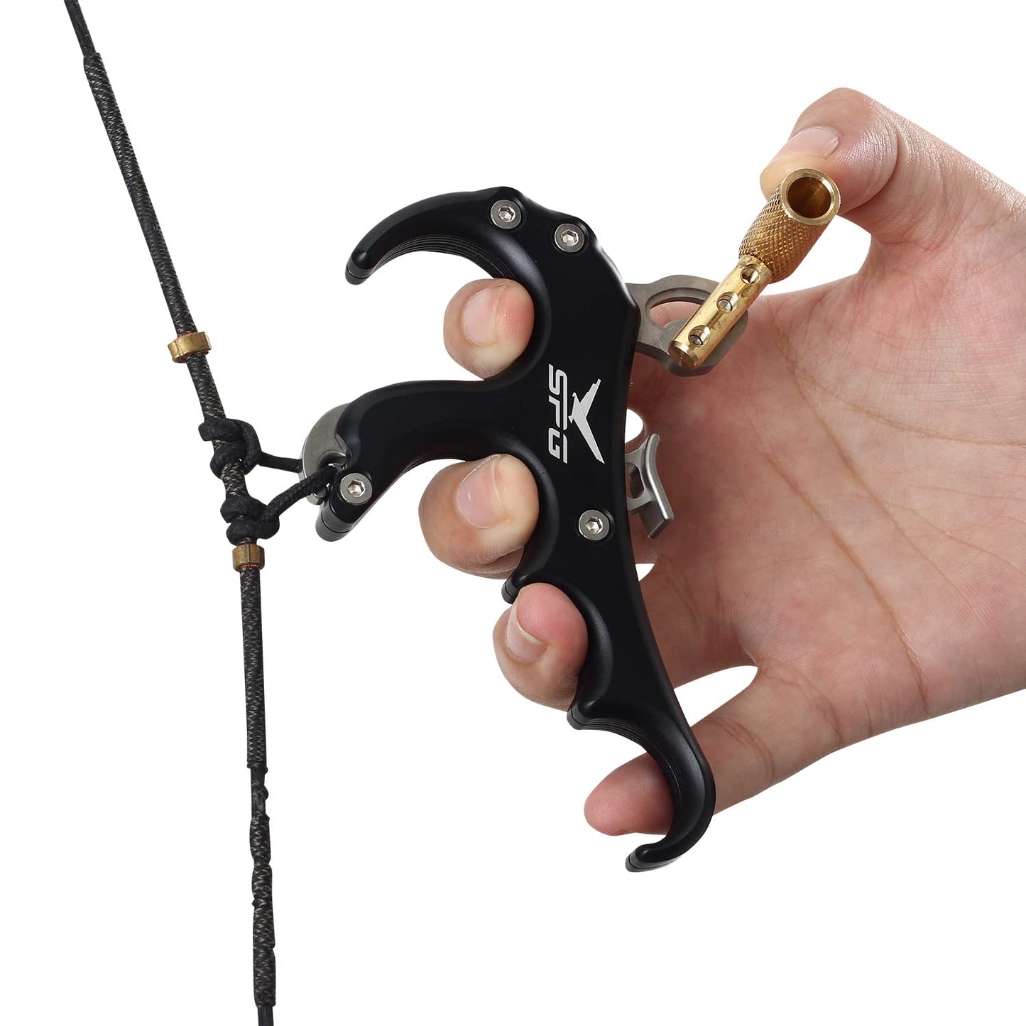 FENJANER Archery Compound Bow Release Aid Archery Release Bow Thumb Release for Compound Bow Outdoor Shooting Accessories (Black)