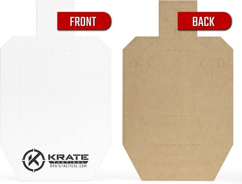 KRATE Tactical Cardboard Targets-Half Size Competition Paper Silhouette Shooting Target – Torso Targets for Shooting Range & Gun Practice w/Rifles, Handguns, Shotguns, or Airsoft (20-Pack 15” Torso)