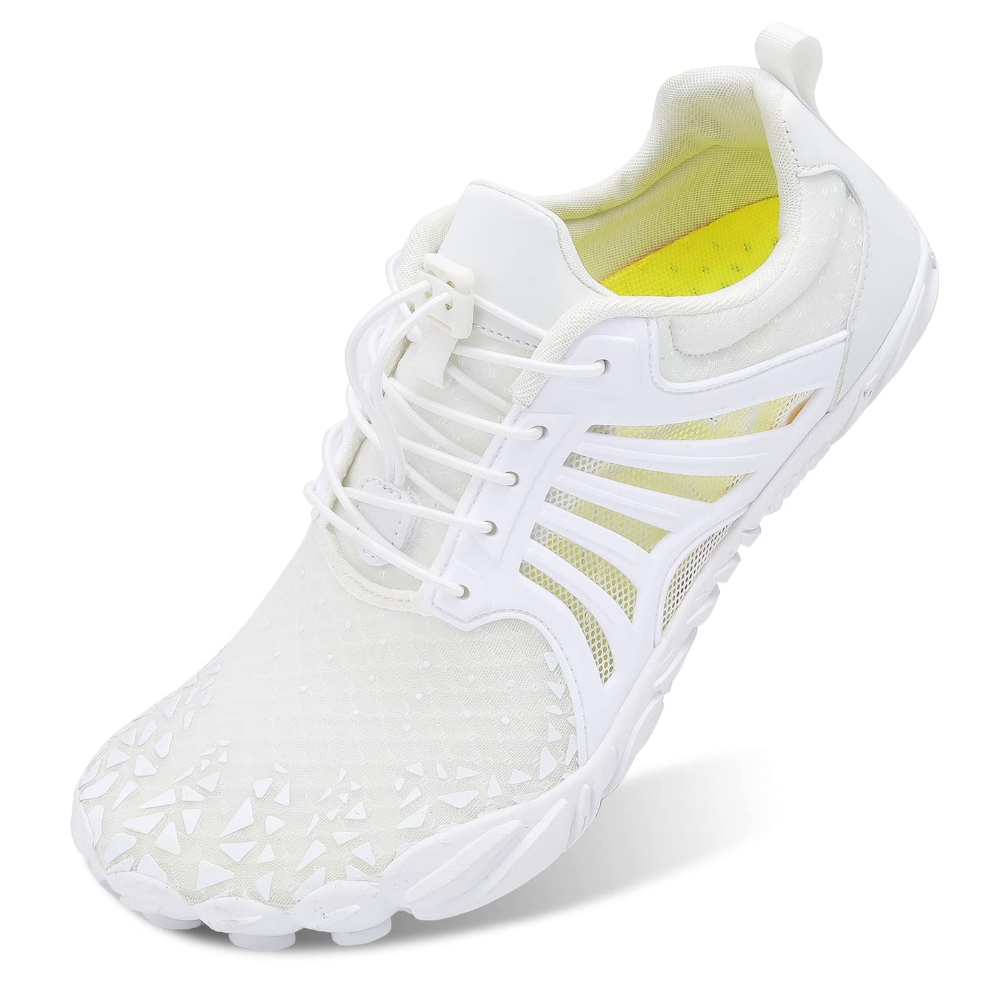 Scurtain Unisex Womens Mens Water Shoes for Women Men Quick Dry Barefoot Aqua Swim Beach Pool Women's White 10 W/8.5 M 10 Women/8.5 Men