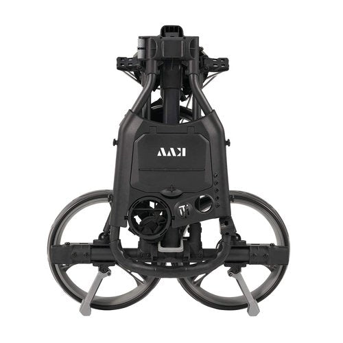 KVV 3 Wheel Compact Flat Folding Design Golf Push Cart with Lightweight and Sturdy Aluminum Frame, Charcoal