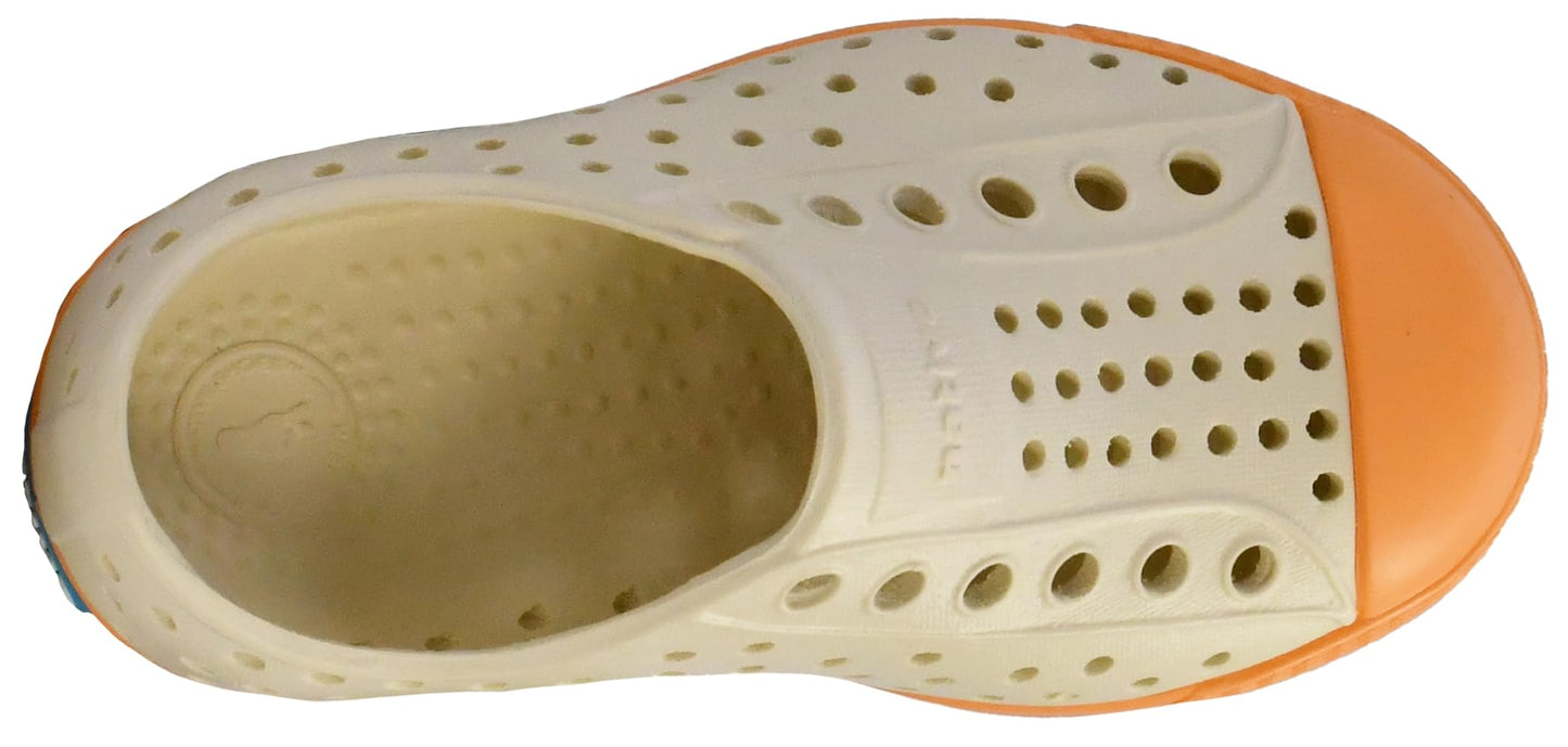 Native Shoes Unisex-Kids Jefferson Sneakers, Bone White/Papaya Orange, 2 Little Kid