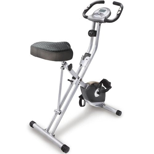 Exerpeutic Foldable Exercise Bike, 8 levels of Resistance Stationary Bicycle with Airsoft Seat, LCD Display to Track Distance, Calories, Time and Speed