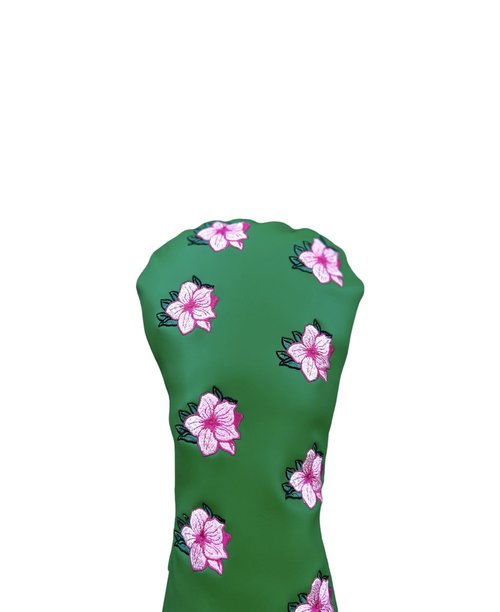 Birdie Blend Golf - Azaleas Golf Fairway Wood Headcover, Premium PU Leather Fairway Wood Headcover with Floral Embroidery, Stylish Golf Club Cover