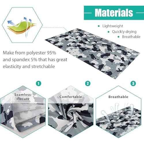 Sun Protection Face Mask Neck Gaiter - 9 Pack Breathable UV Protection Scarf for Men & Women, Hiking, Cycling, Fishing