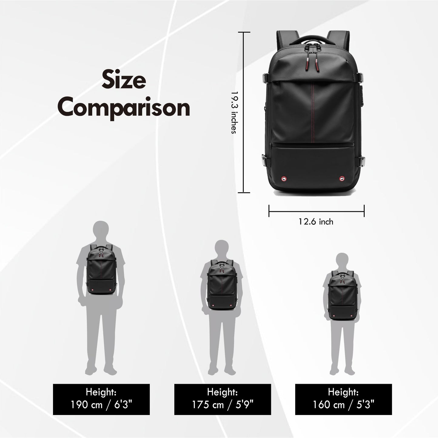 IKYWT Vacuum Seal Backpack Travel 60L Expandable Air Compression System, Airback Vacpack Backpack TSA Lock Water Resistant Carry-On Luggage (Black, with Pump)