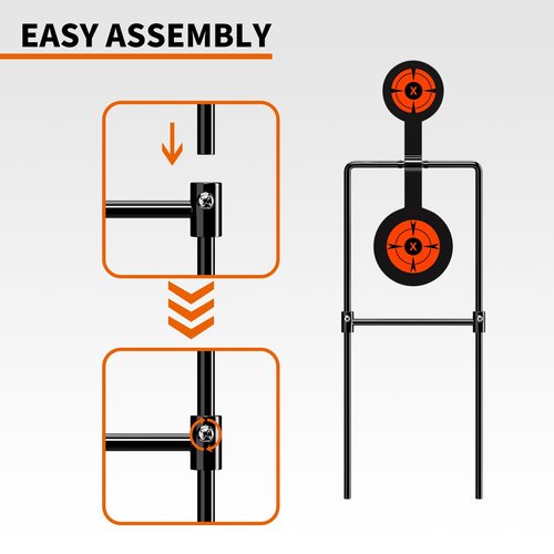 Highwild Double Spinner Shooting Targets - Auto Reset Steel Target - for Centerfire Handguns Up to .44 Magnum