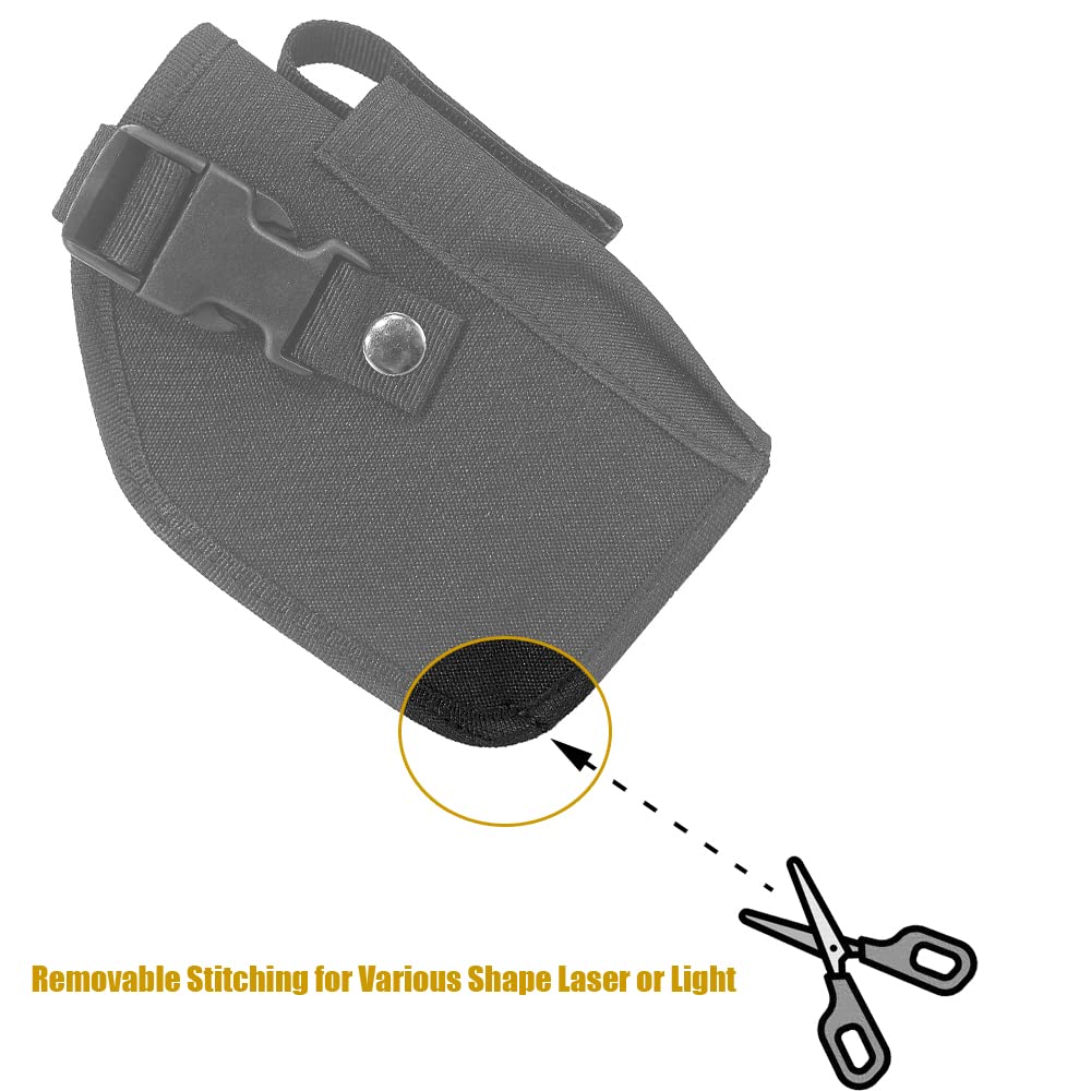 Bursport Universal Waist Belt Holster for Handguns with Under Barrel Laser or Light for Medium Full Size Handguns