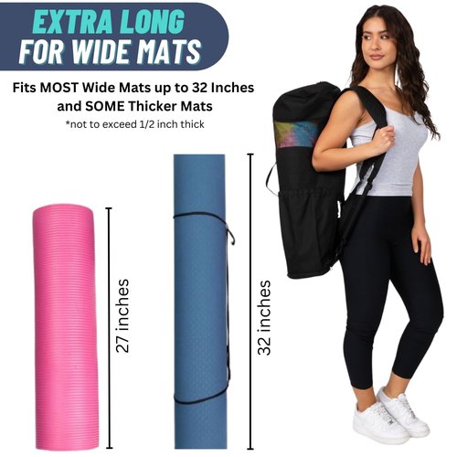MAGNILAY Yoga Mat Bag with Adjustable Strap & Pockets, Full-Zip Travel Gym Tote for Women & Men, Yoga Bag for Large Size Mat Carrier, Yoga Mat Holder for Workout and Outdoor Use (32” L x 9” Diameter)