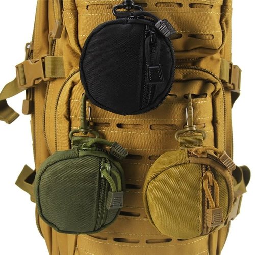 Small Tactical MOLLE Pouch - EDC Organizer for Coin/Wallet/Keys/Earphones(Black)