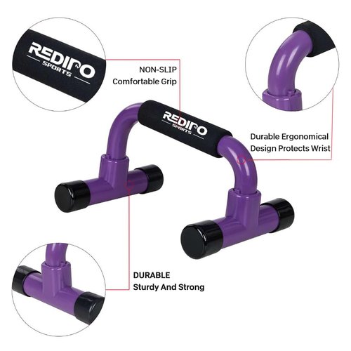 Redipo Push Up Bars - Purple Push Up Handles Strength Training, Home Workout Equipment with Non-Slip Stand, Push-up Bracket Board, Portable for Home Fitness Training, Strength Workouts, Muscle Ups
