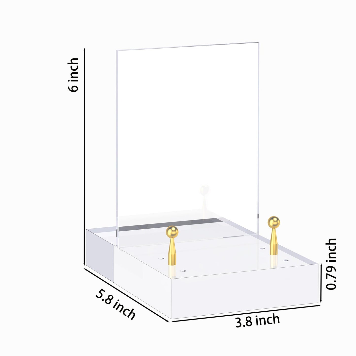 UoYeet Acrylic Easel Display Stand with Adjustable Gold-Toned Hardware for Pictures, Crystal Clear Acrylic Stand with Floating Appearance for Cookbook, Invitation and Plates
