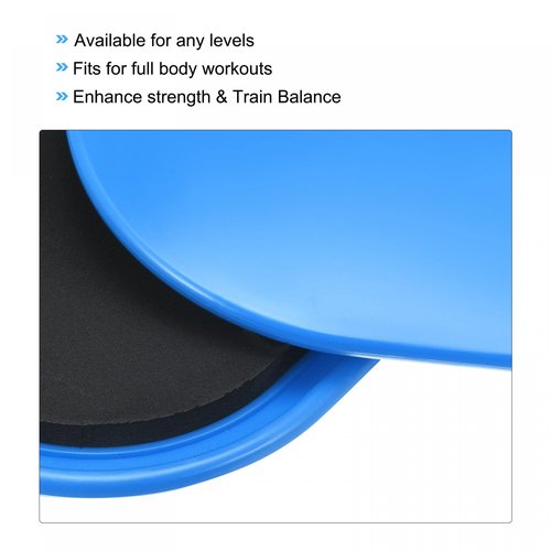 uxcell Exercise Core Sliders, Oval Glider Discs with Feet Covers, Dual Sided Usage in Home Gym for Full Body Workout, Blue