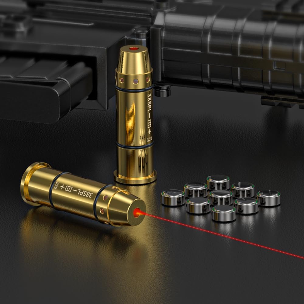 .38SPL Laser Training Cartridge Dry Fire Practice Ammo for Handguns Improve Accuracy & Shooting Skills Laser Bullet Compatible with .38 Special Revolvers