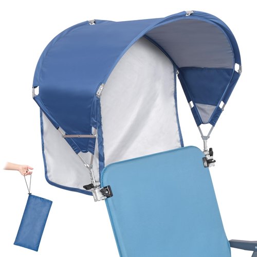 Universal Chair Canopy Umbrella, UPF 50+ Sun Shade with Adjustable Clamp Clip for Beach, Camping, Sports, Lawn, Zero Gravity, Wheelchair, Wagon