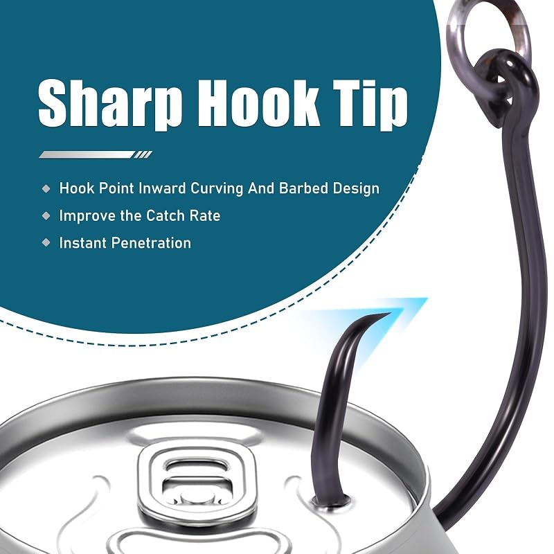 9KM DWLIFE Circle Hooks – 4X High Carbon Steel Ringed Fishing Hooks (Variation 1#)
