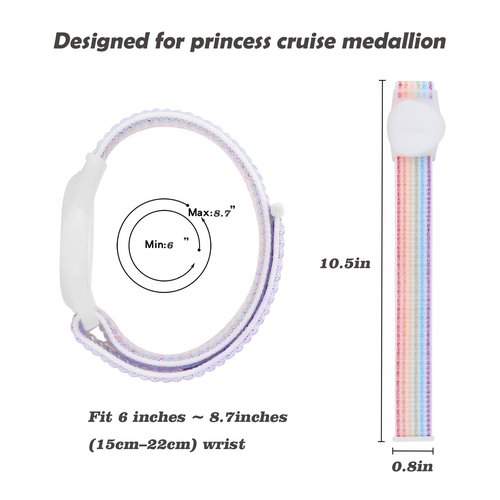 3/4/5 Packs Princess Cruise Medallion Holder,Compatible For Princess Cruise Medallion,Breathable Hook&Loop Nylon Sport Style (Black-Pink+Grey+Blue)