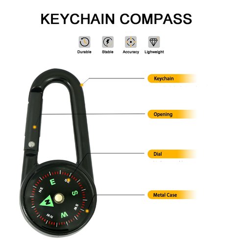 Compass, Hiking Compass for Survival Durable and Compass Keychain (Durable)