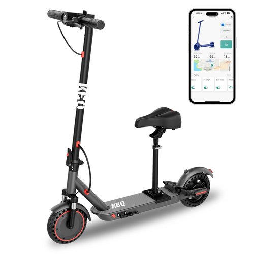 Electric Scooter for Adults Commute,Foldable with Detachable Seat&Phone Holder 21 Miles Range Top Speed 19MPH 8.5''Tires 350W Motor Dual Brake and Suspension Max Load 264LBS App Control for Teens
