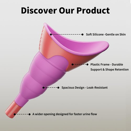 PFP Female Urination Device - Portable Stand Up Urinal for Women with Storage Pouch, Hygienic Travel Companion for Outdoor & On-The-Go Use, Perfect for Hiking, Camping, Travel
