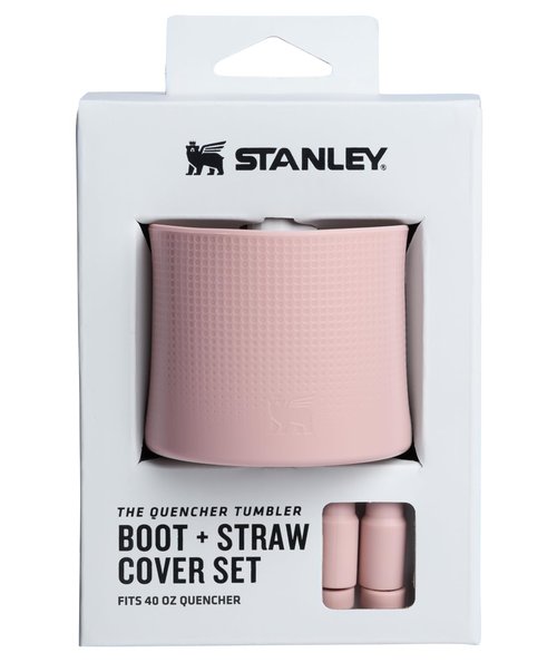 STANLEY Quencher Boot and Straw Cover Cap | Anti-Slip Silicone Protector for 40 oz Tumbler with Handle | Accessory Set for Stainless Steel Drinking Cup | BPA-Free | Pink Dusk