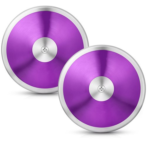 Wettarn 2pcs 1 kg Discus, Man Women Discus Track and Field Discuses Track and Field Equipment (Purple)