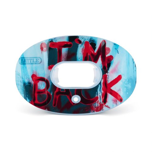 Battle Sports Oxygen Football Mouthguard - Football Mouth Guard with Strap, Superior Airflow & Better Performance, Maximum Breathability, Works with Braces (Red/Blue)