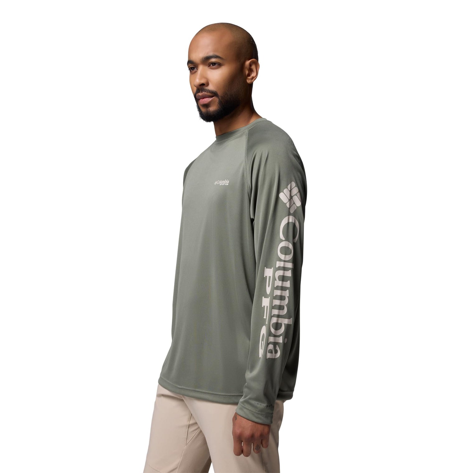 Columbia Men's PFG Terminal Tackle Long Sleeve Fishing Shirt, Cypress/Dark Stone Logo, 6X
