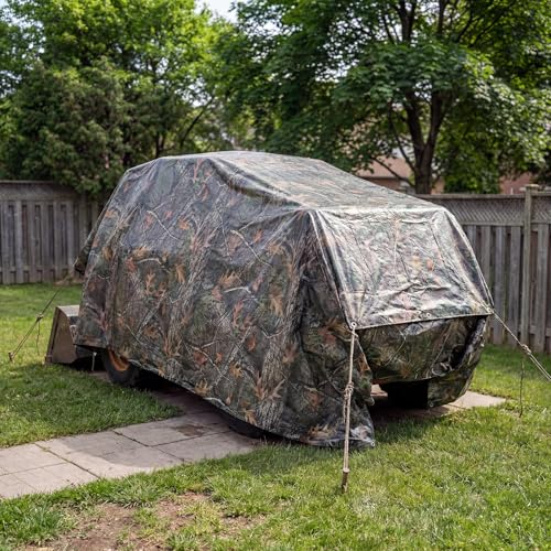 Heavy Duty Waterproof UV Resistant Tarpaulin 12x16 Feet Tree Camo - 9 Mil
