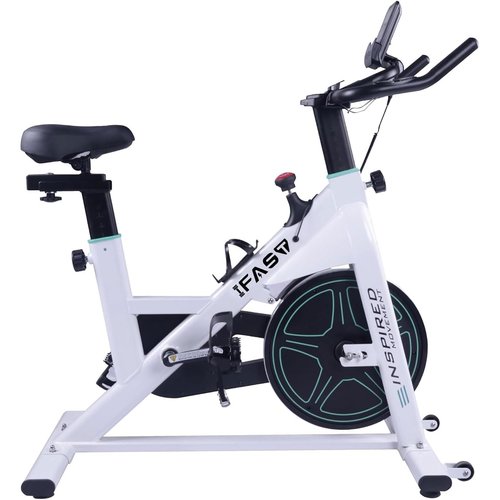 BKNROIHB Home Spin Indoor Exercise Bike with LCD Monitor and Comfortable Seat Cushion