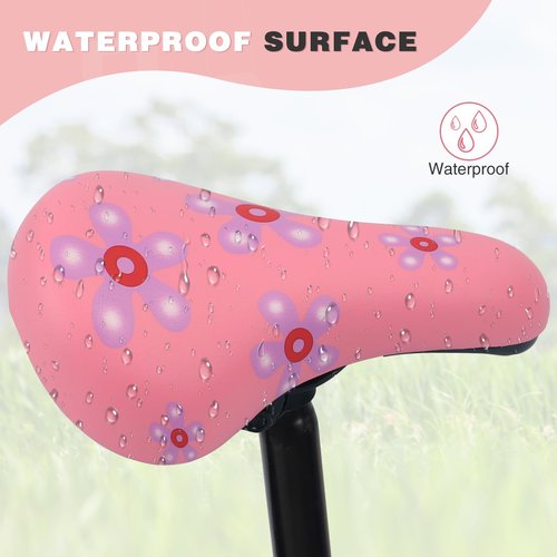 WEEROCK Kids Bike Seat, Child Bike Seats for 14" 16" 18" 20" 24" Kid Bicycle, Kids Bike Replacement Saddle for Boys Girls Bicycles, MTB, Pink