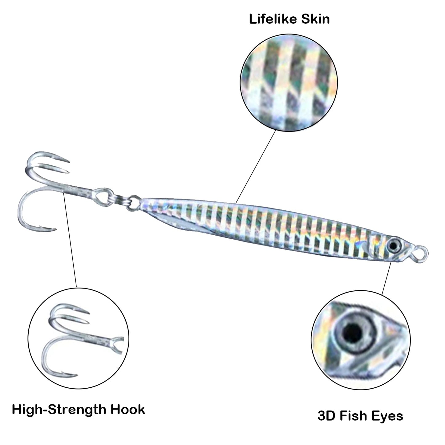 Navicatch Saltwater Fishing Lures Fishing Jigs Fishing Spoons for Striped bass, Pompano, Spanish Mackerel，Bluefish,Metal Jigging, Diamond Jigs Silver 3pcs. 1 2/5oz+1 4/5oz+ 2oz Premium to Choose