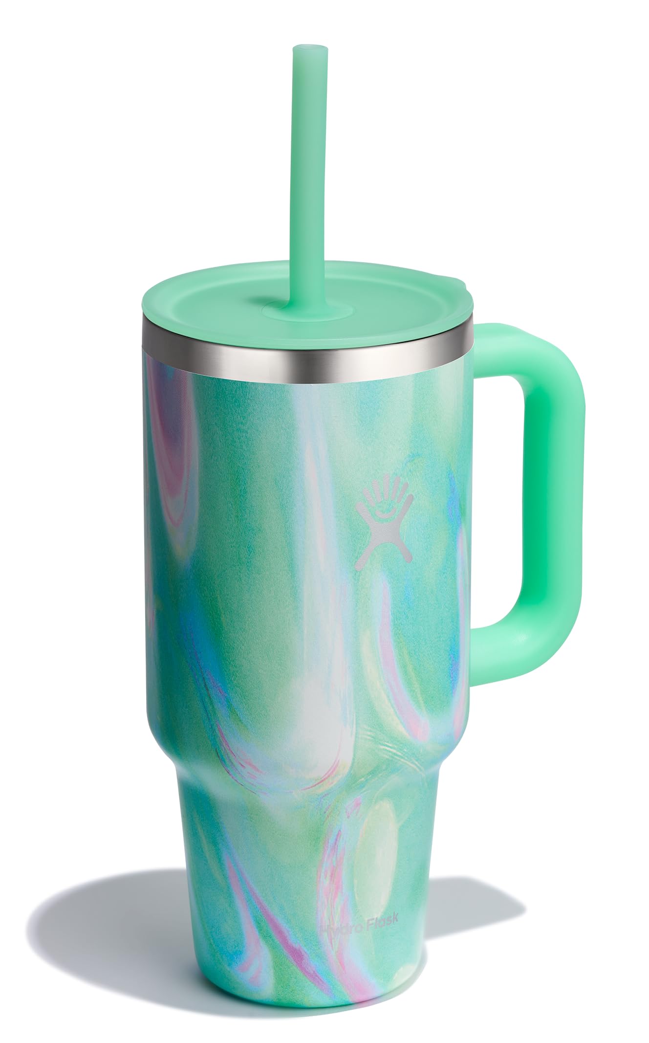 Hydro Flask 32 Oz Travel Tumbler with Handle, Lid and Straw - Insulated Stainless Steel in 32 Oz Jelly Green