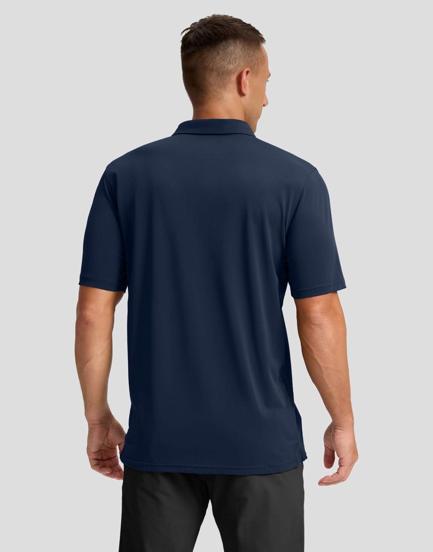 Men's Golf Shirts Dry Fit Moisture Wicking Performance Short Sleeve Collared Polo Shirts for Casual Tennis Bussiness (Navy, XXXL)