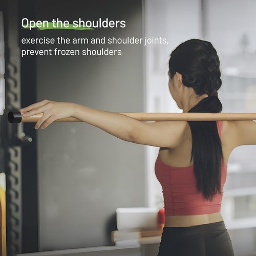 Slim Panda 5ft Yoga Stick, Exercise Stick for Stretching, Stretching Stick for Mobility, Flexibility, Physical Therapy, Balance Support, Posture Correction & Workout