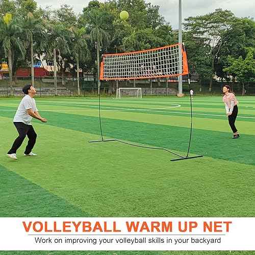 12FT/18FT Portable Volleyball Training Net for Hitting or Serving Drills, Outdoor & Indoor Freestanding Practice Net With Height Adjustable, Carry Bag