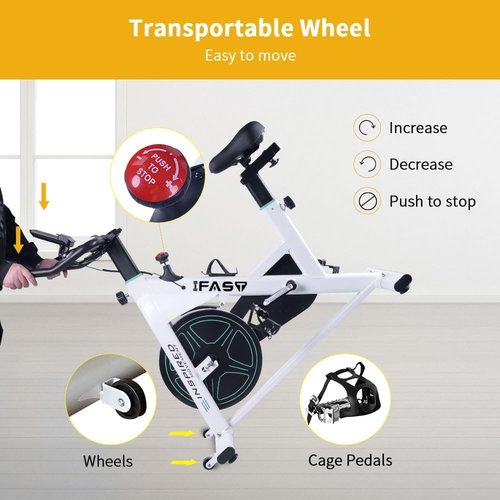Adjustable Resistance Indoor Exercise Bike with LCD Monitor, Quiet Magnetic Drive, Stable Flywheel, Home Gym Cardio Trainer for Weight Loss and Fitness