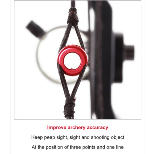 SPG Archery Peep Sight, 1/4" 3/16" Aluminum Peep Sight or Tubing peep Sight with Bowstring Splitter for Archery Compound Bow (Black -1/4'' and 3/16")