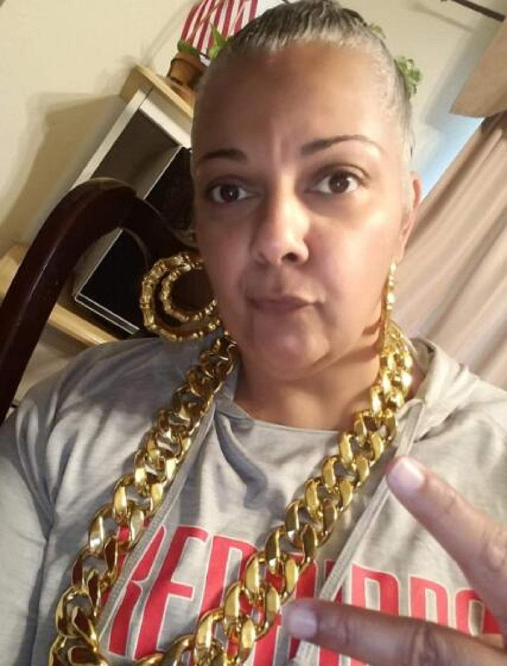 Big Chunky Plastic Hip Hop Gold Chain Necklace,80s/90s Costume Cosplay Prop