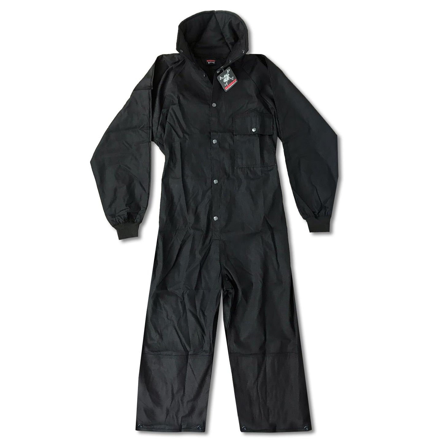 Maddog Durable Ripstop Step-In Coveralls | Full Body Paintball, Airsoft, Mechanic, Outdoor Work Protective Wear Jumpsuit - Tactical Black - Large