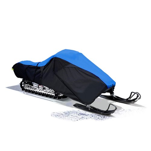 EliteShield SnowShield Snowmobile Cover, Heavy Duty Trailerable Snowmobile Storage Cover, Compatible with Polaris Ski Doo Arctic Cat Yamaha and More, Blue/Black Color Fits Snowmobiles 101"-120"