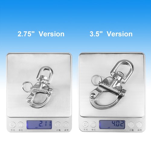 YUEARN Marine Grade Quick Release Carabiner with Swivel(4-Pack), 2.75" Corrosion-Resistant Snap Shackle for Sailing Rigging, SCBA Mask Quick Release, and Bow Safety