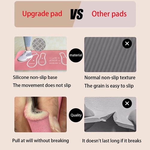 Mat Guia Para Hacer Sentadillas, Map Guia Para Sentadillas for Workout, Exercise Target Squat Auxiliary Placement Guide Training Mat with Foot Position, Non Slip Assist Pad(Pink)