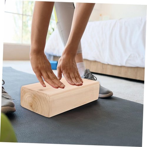 POPETPOP Multi Functional Wooden Yoga Block High Density Pilates Block for Adults Convenient Training Aid for Flexibility Balance Gym Home Use