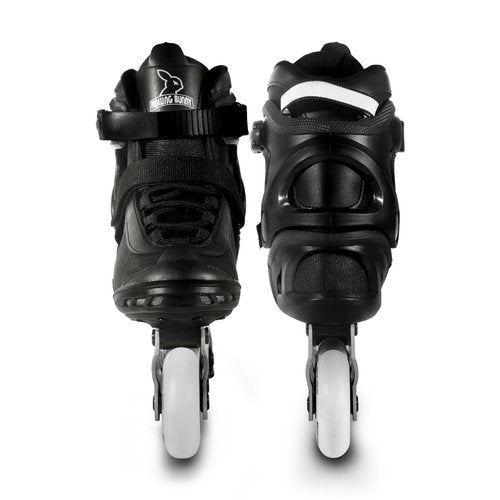 RollingBunny Inline Skates PRO for Adult Women - ABEC-9 Bearing with Breathable Lining for Male Female, Optional Brake, Size W 6-9, Black
