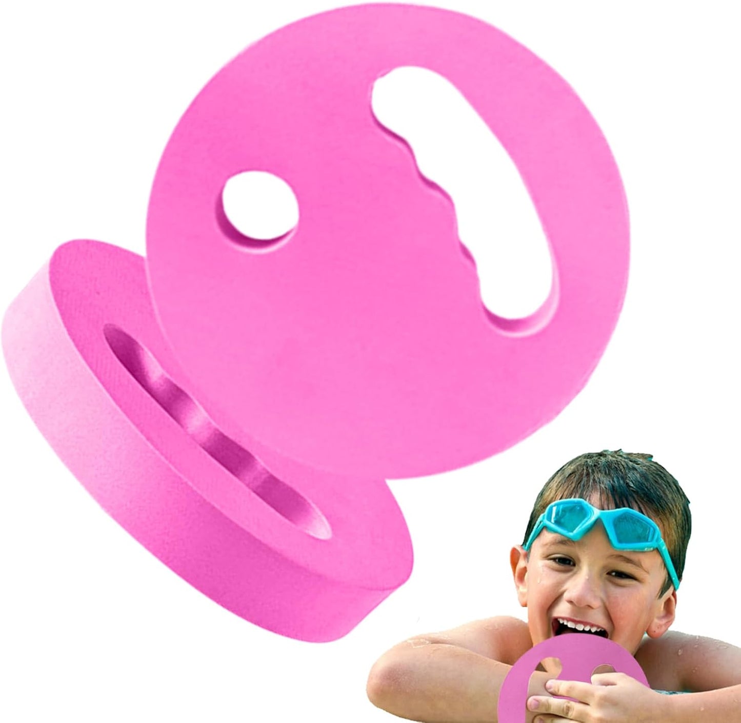 18x3 Cm 2 Pieces Water Exercise Discs EVA Floating Aqua Training Disc Pool Workouts Aid with Ergonomic Grip for Adults Swimming Beginners Teens Women Boys Men
