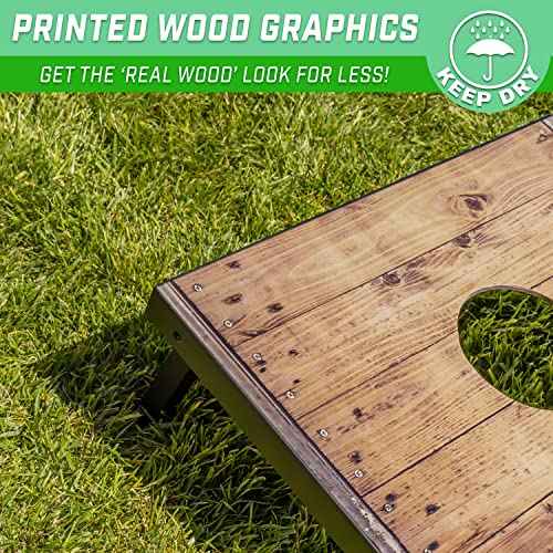 GoSports Portable Cornhole Sets, 8 Styles ? Choose 4 x 2 ft or 3 x 2 ft - Boards Include 8 Bean Bags, Travel Case, and Game Rules