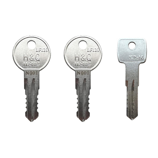 KeyPower N001-N250 & N001R-N250R PreCut Keys (2) for Thule Ski, Roof, Cargo Box, Carrier Racks and Crossbars, Select Your Key Number, Come with One Free D1251 LockCore Control Removal Key, Code:N019