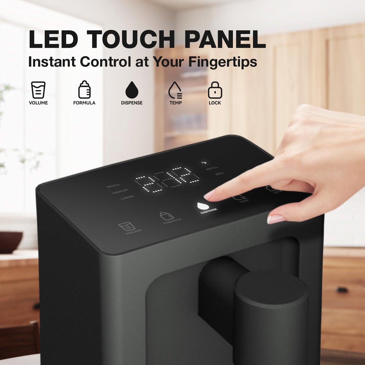 AIRHOP 3L Instant Hot Water Dispenser Countertop 5 Temp 3 Volume Options