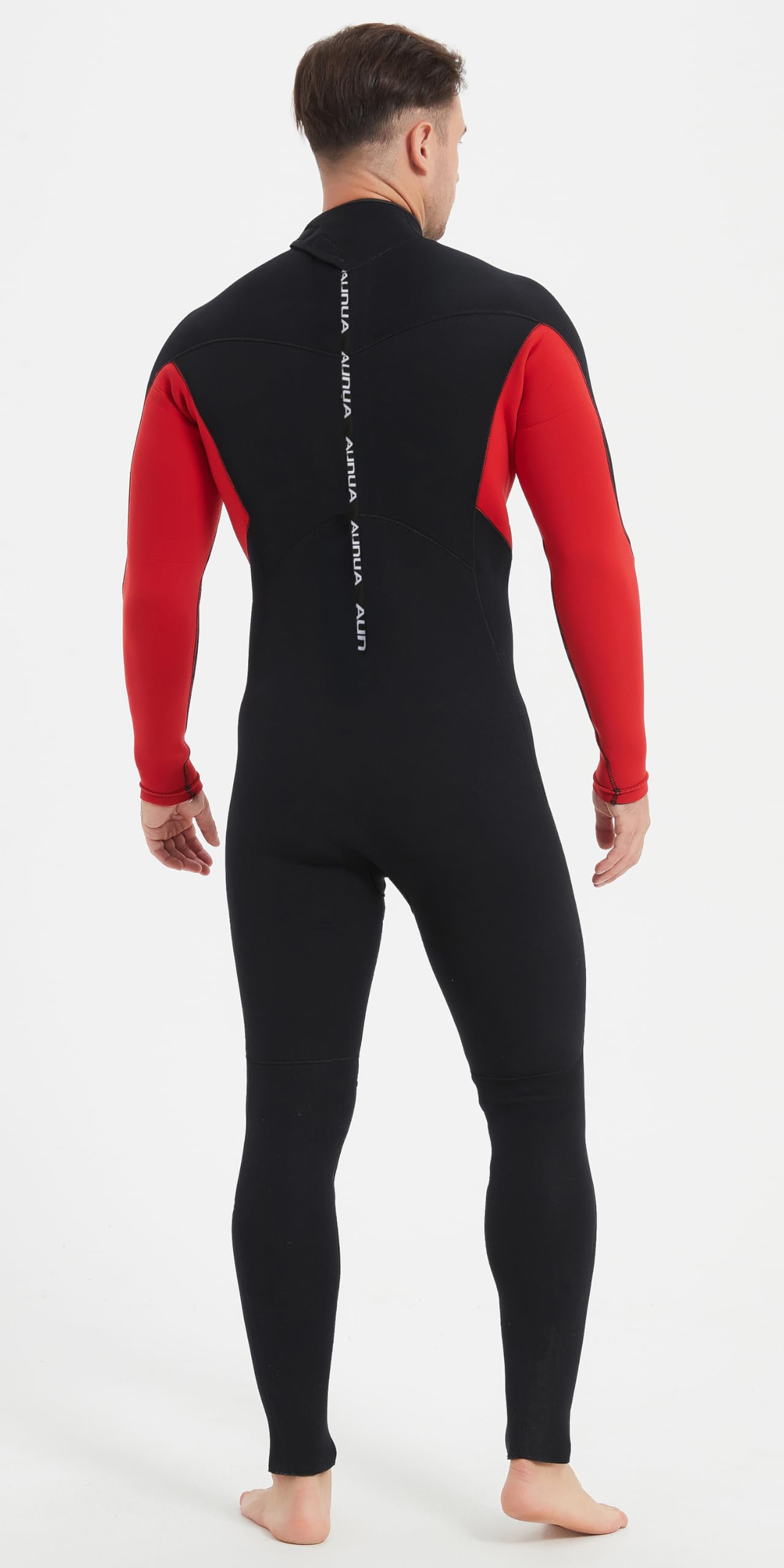 Aunua Wetsuits Men 5mm Back Zip Fullsuit Superstretch Neoprene GBS Seams Surfing Wetsuit(6051-L)