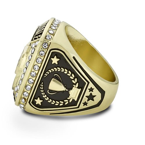 Express Medals Champion Gold Baseball Softball Trophy Ring Award Gift Fantasy Prize with Display Neck Chain and Stand Championship Rings